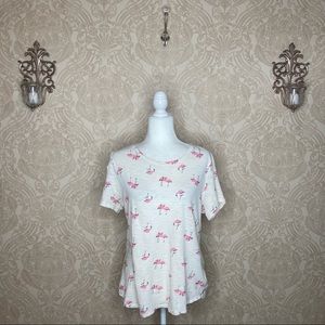 Old Navy Burnout Flamingo Print Everywear Short Sleeve T-Shirt